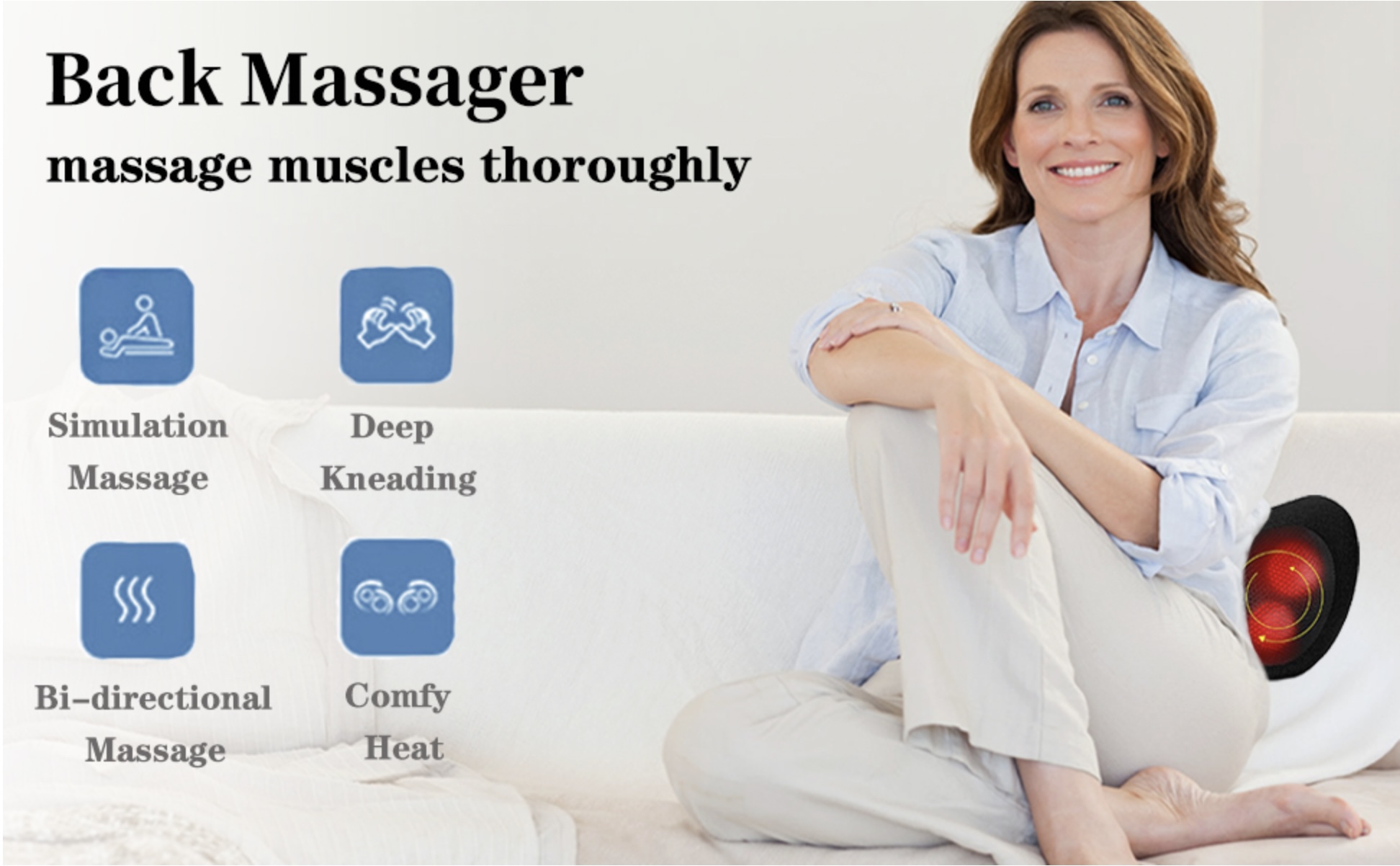 Shiatsu Neck & Back Massager Pillow
